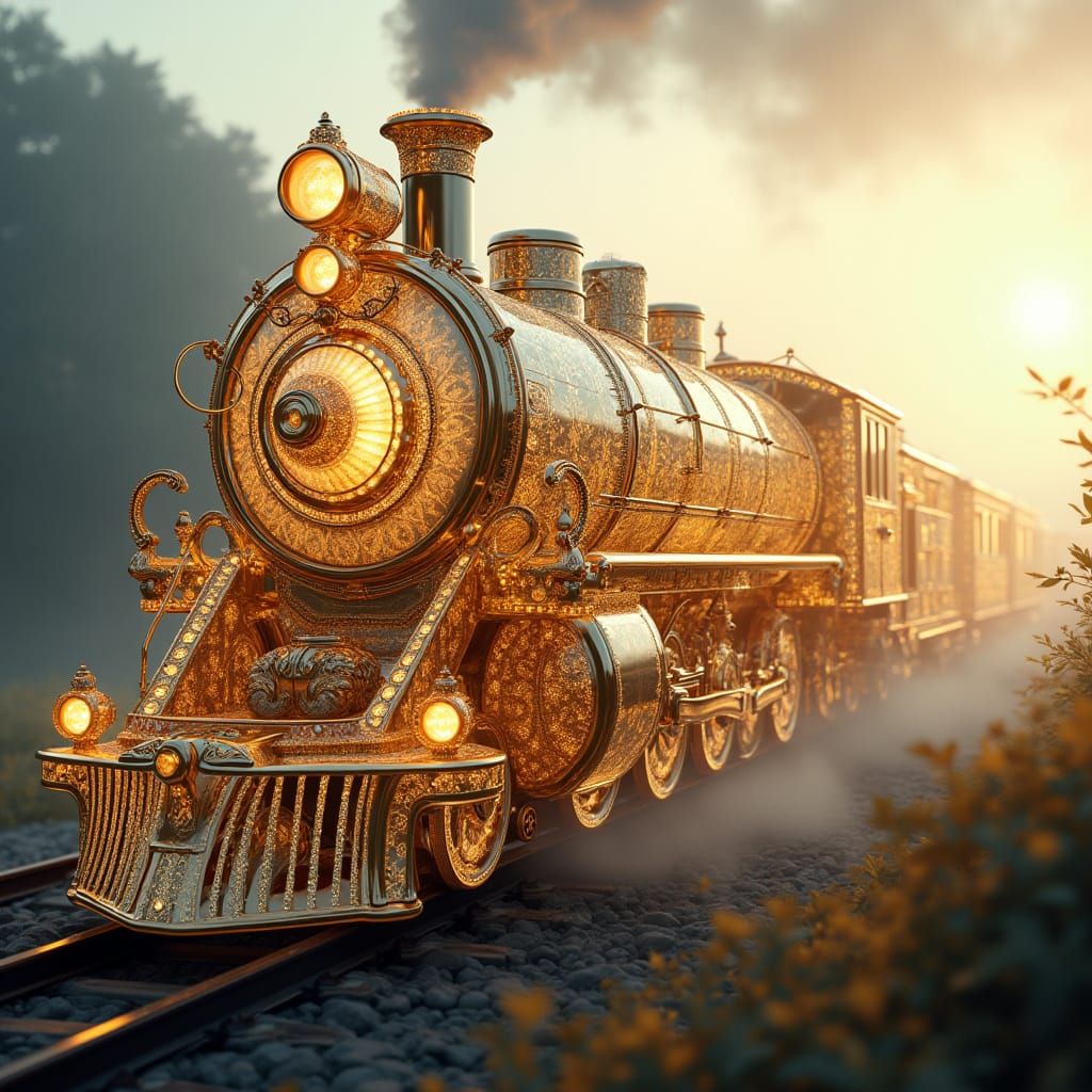 Crystal Train in Opulent Art Nouveau Style