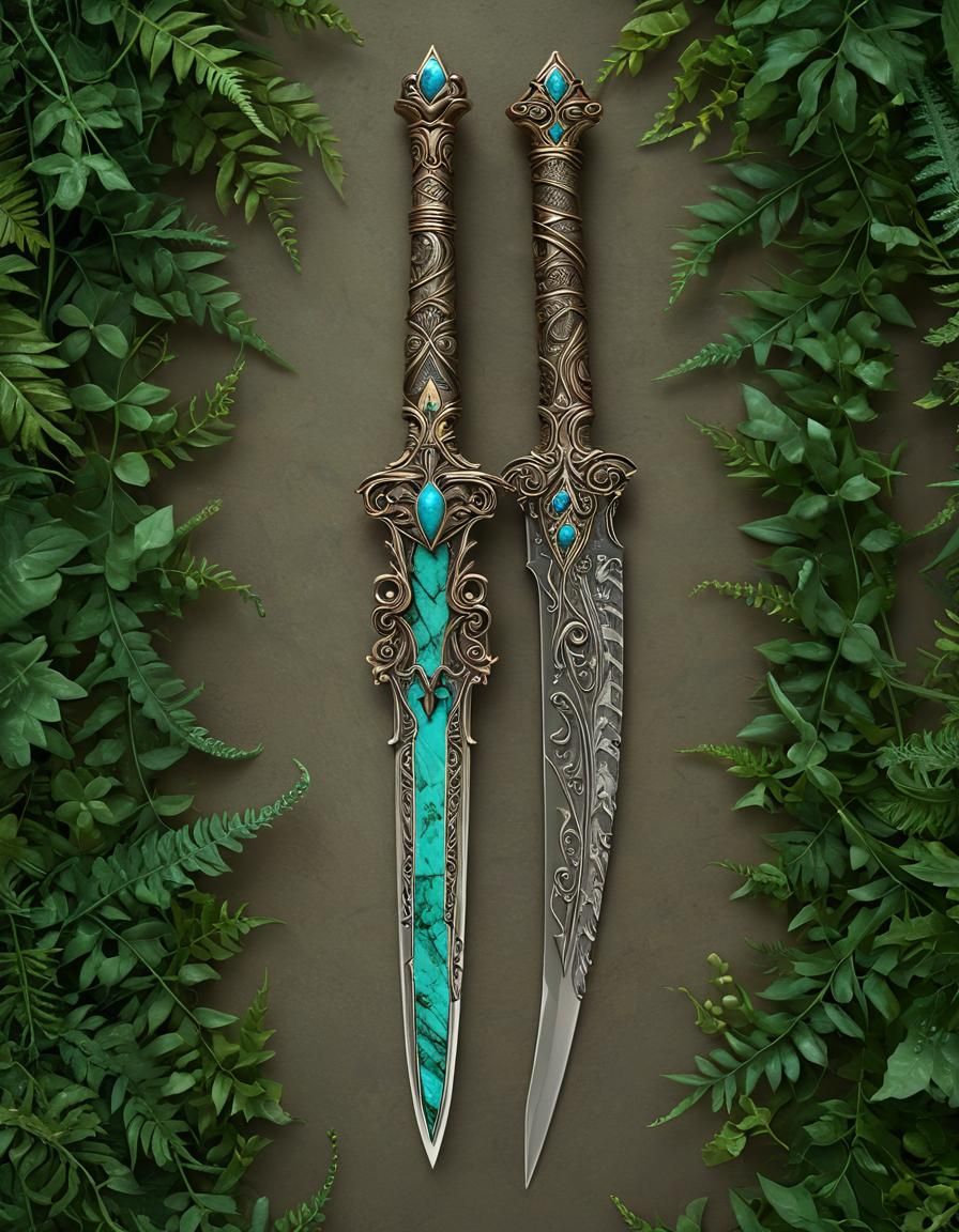 Ethereal Elven Dagger in a Tropical Paradise