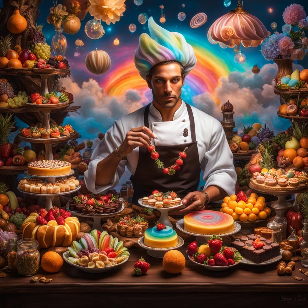 Surreal Multicolor Fairy Chef Revealed in Hyperrealistic Stu...