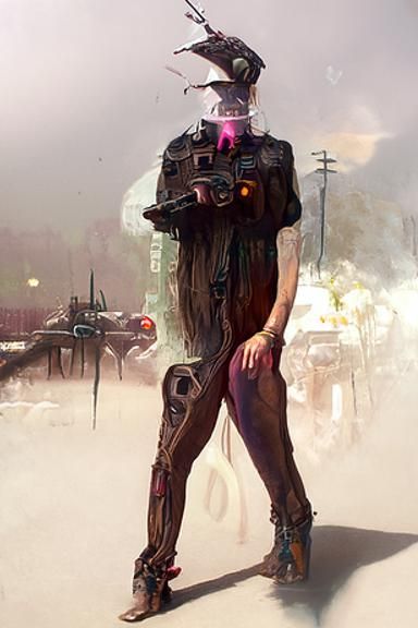 Glowing Neon Retrofuturism Digital Art in Cyberpunk Style