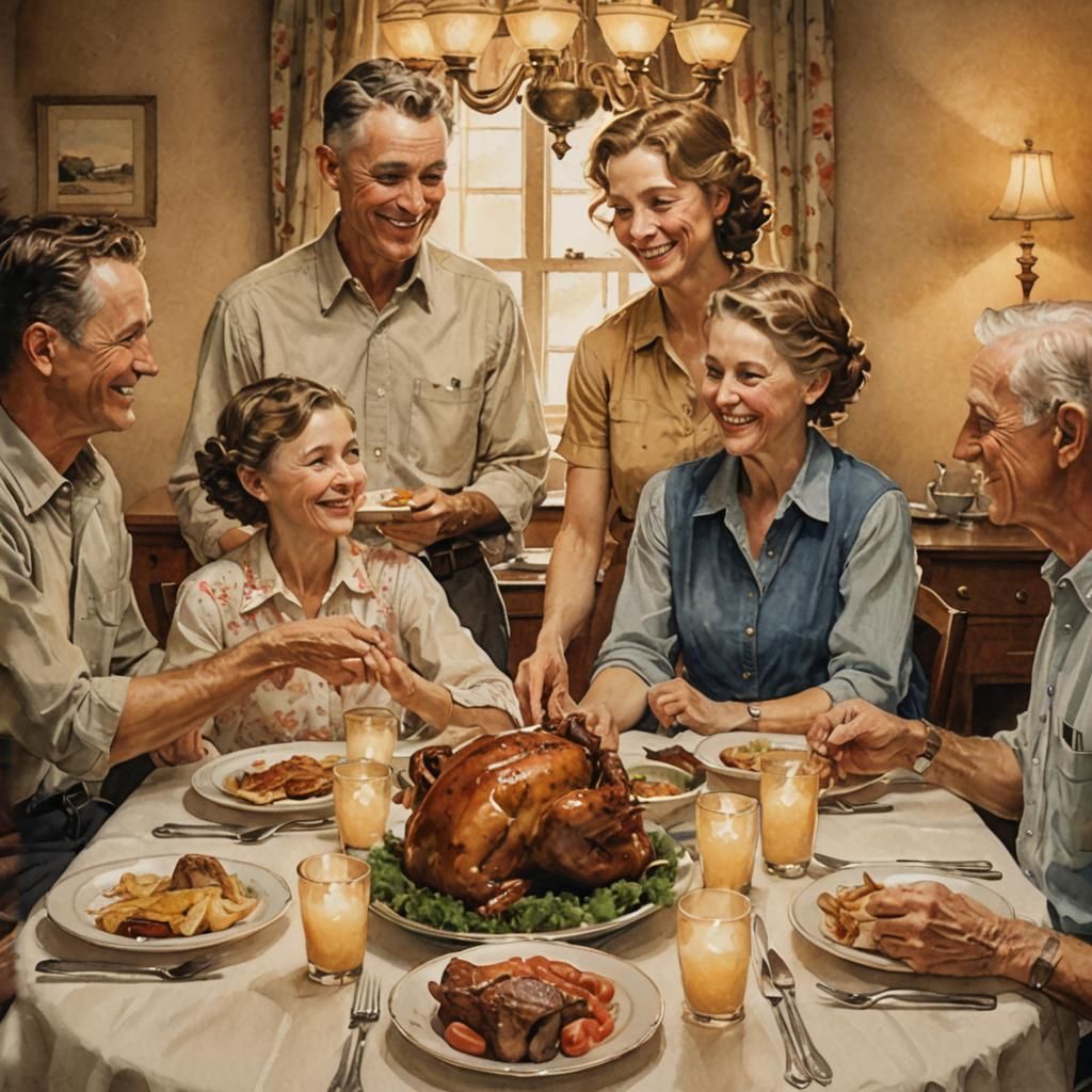 Warmth and Togetherness in a Norman Rockwell-Inspired Waterc...