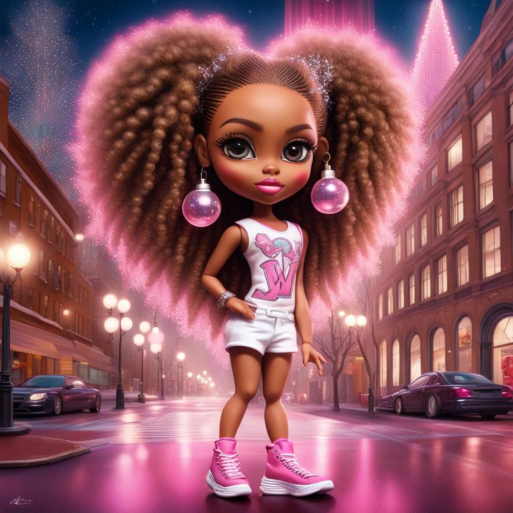 Hyper Realistic Bratz Doll in Festive New York City