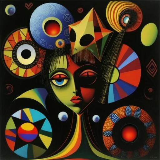 Vivid Surrealist Depiction of Lost Love in Bright, Whimsical...