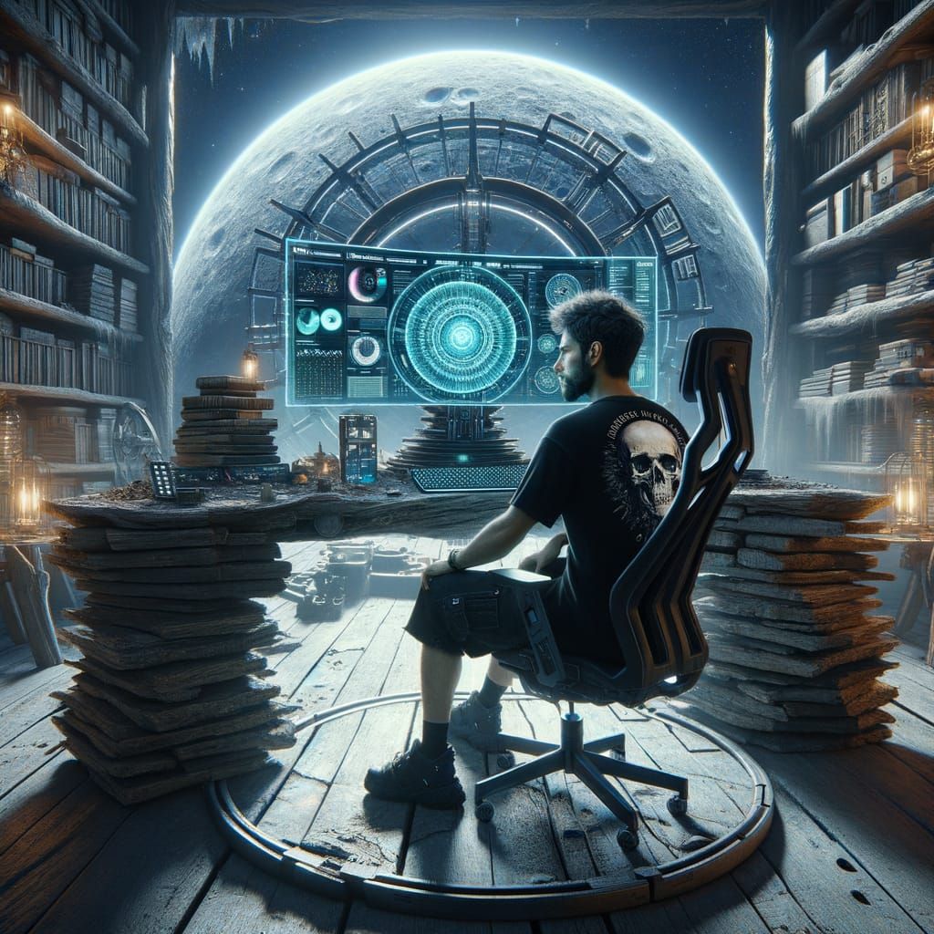 A Futuristic Lunar Outpost Scene in Hyper-Realistic Sci-Fi S...