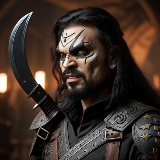 Epic Steampunk Klingon Warrior with Distinctive Eyepatch