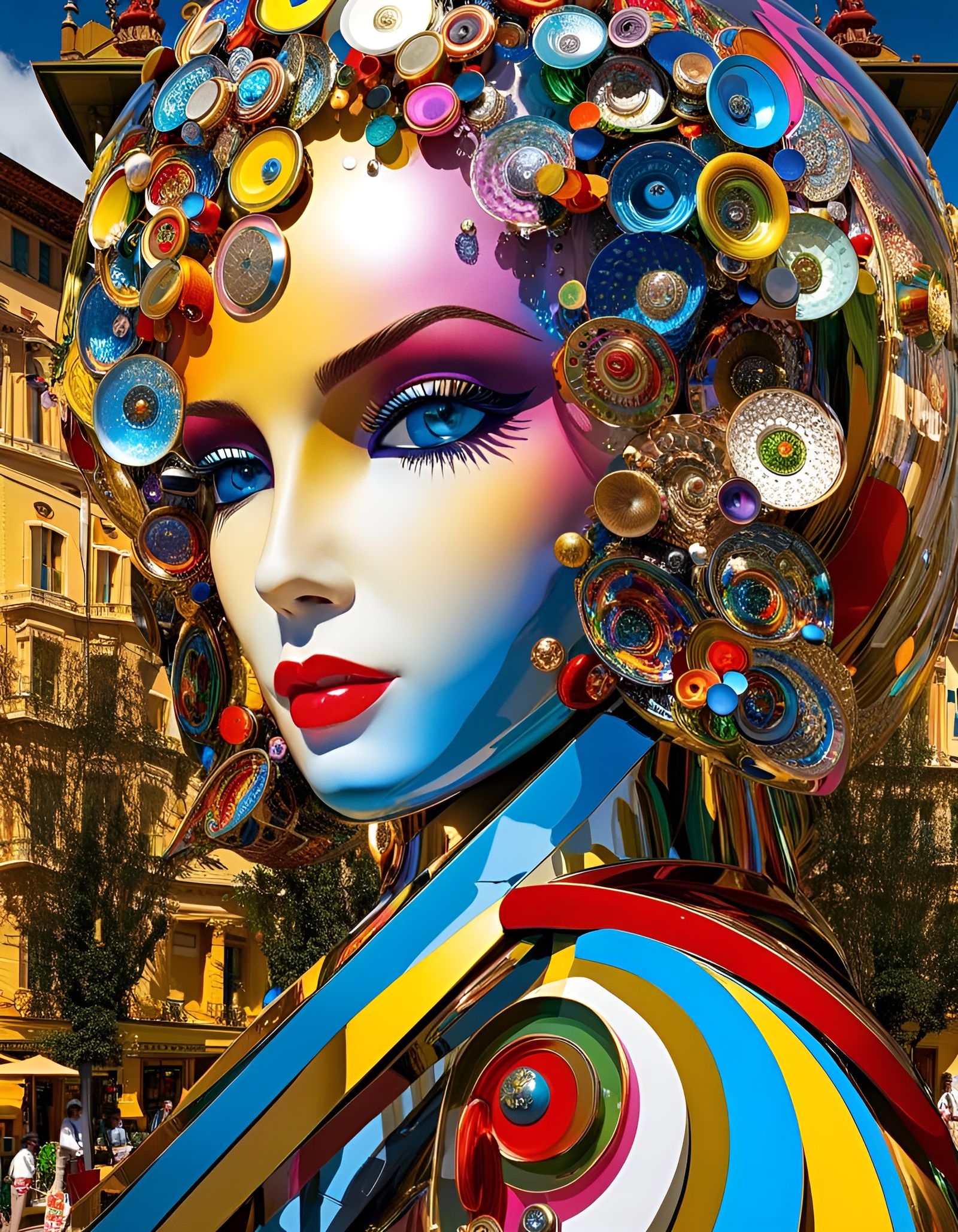 Recycled Art sculpture: Repurposed metal, garbage, plastic and more ( sustainable Green Art ) ♻️