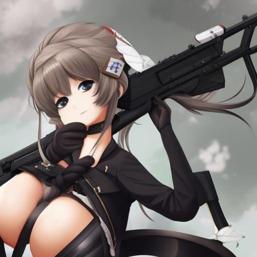 Anime Girl as German Officer in Anime Style