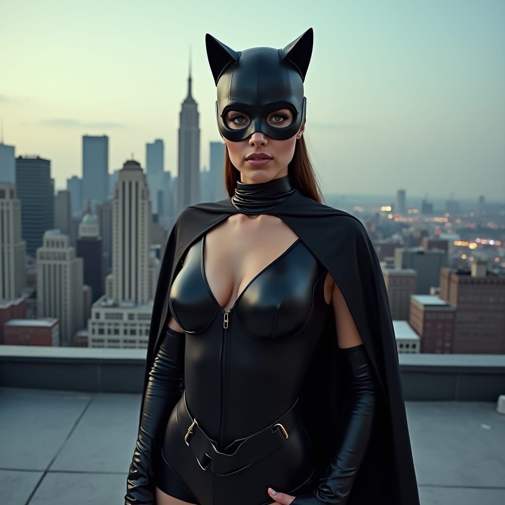 Feline Fatale in Midnight Metropolis
