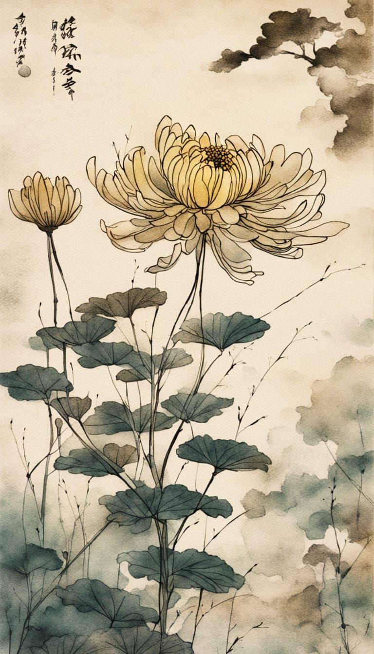 Elegant Chrysanthemum Bloom in Soft Focus