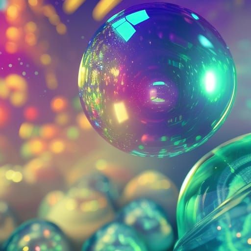 Glowing Candies in Hyperdetailed Crystal Ball