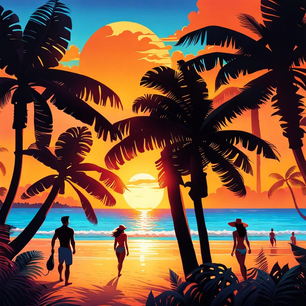 Summer Oasis in Vibrant Tropical Paradise