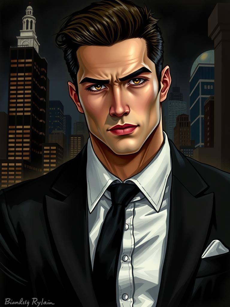 Dashing Gentleman in Moody Cityscape