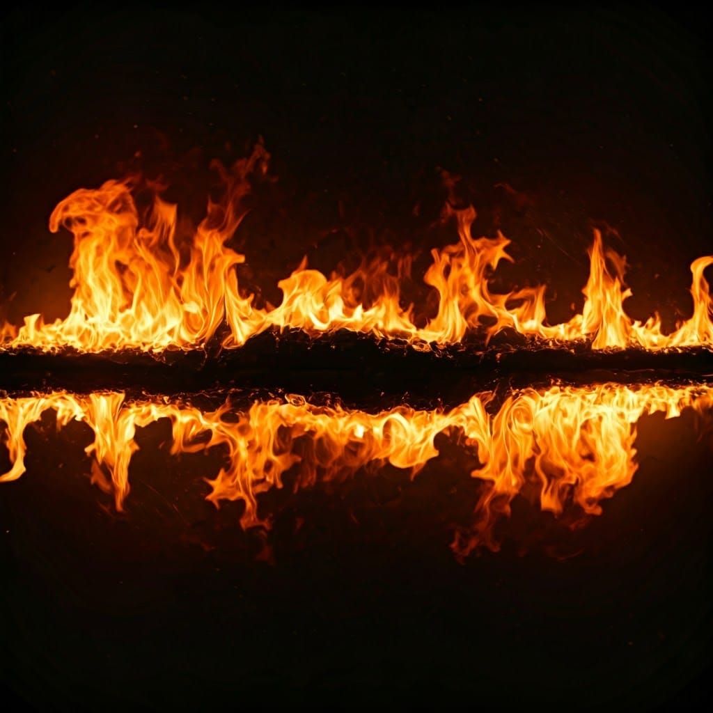Wall of Flames Divided by Shadows