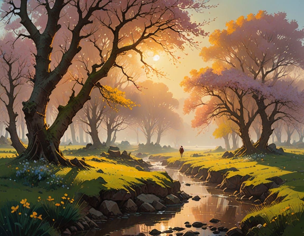 Gentle Spring Morning in Golden Light