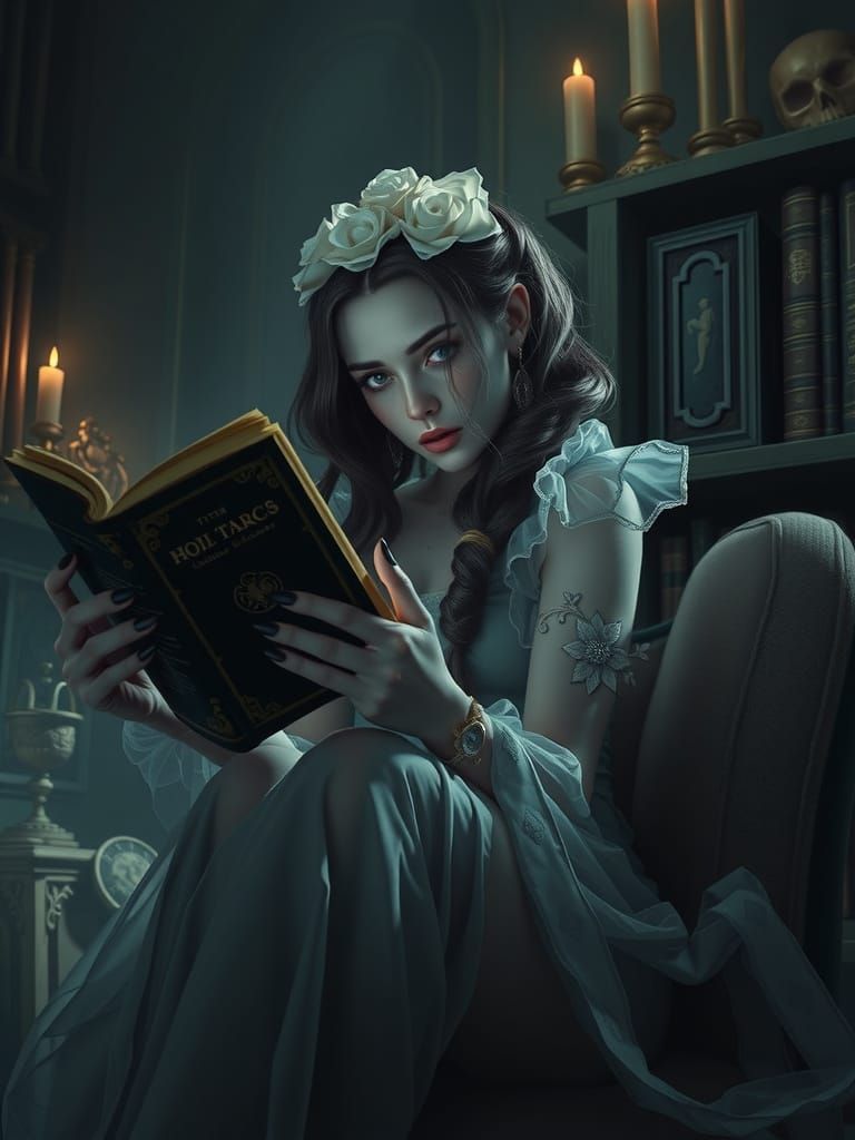 Sensual Dorothy of Oz Reads in Sinister Library