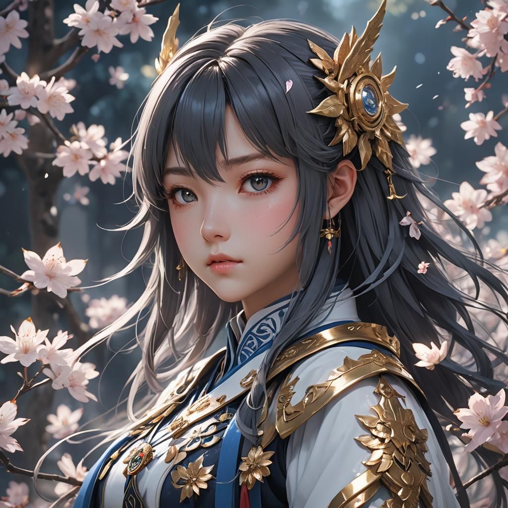 Ethereal Goddess in Anime 3D Style