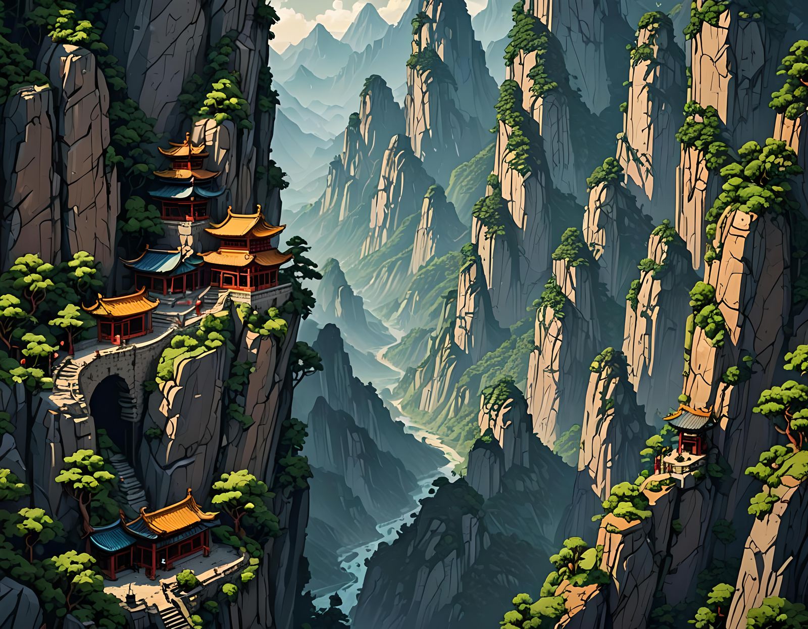 Pixel Art of China's Majestic Mountains
