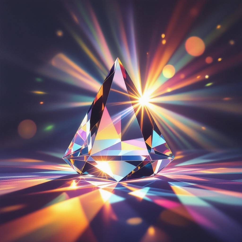 Kaleidoscope of Colors: Sunbeam Through Crystal Prism