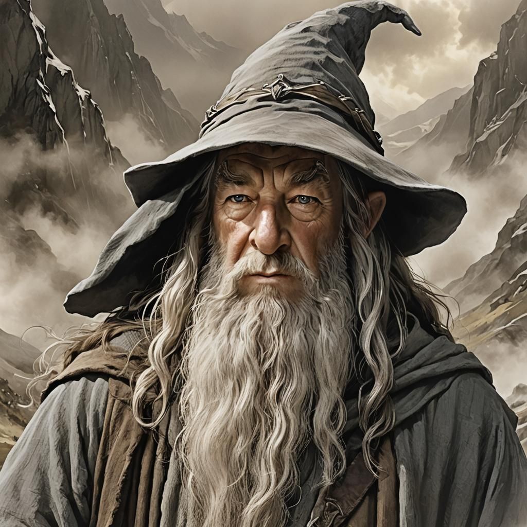 Wisdom and Power: A Regal Wizard's Portrait