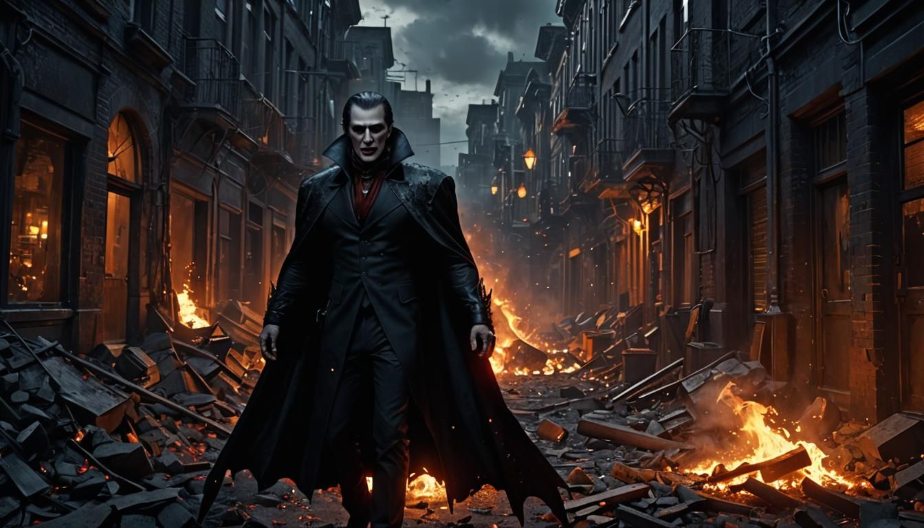 Epic Vampire Descent into Midnight Ashes