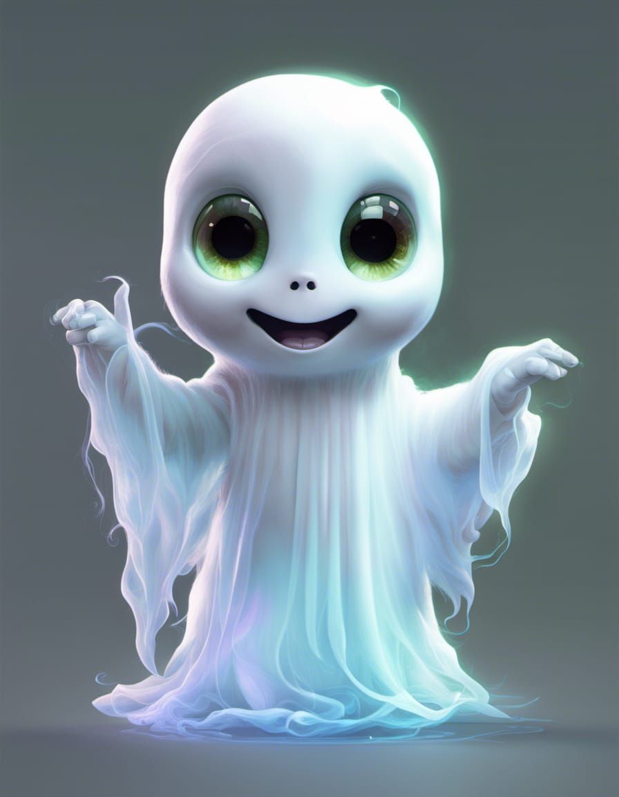 Ghostly Specter Radiates Ethereal Green Glow