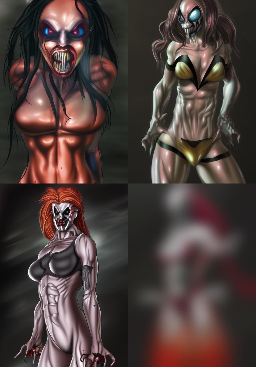 Venom Cenobite Hybrid Queen in Anime Horror Illustration