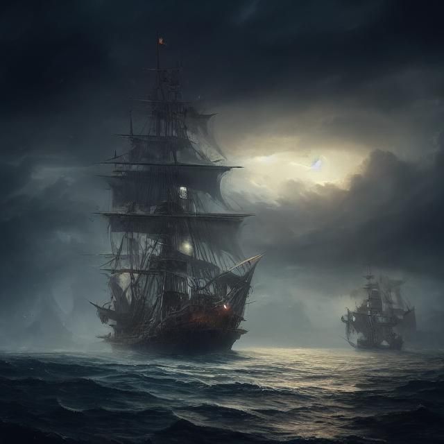 Surreal Pirate Ship Battles Stormy Terrarium Seas in Cinemat...