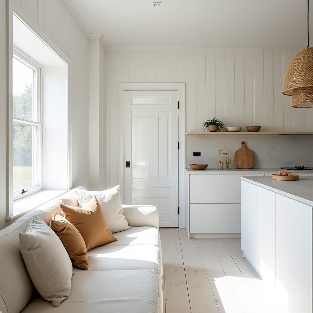 Elegant Oyster Cabin Interior in Pure Minimalist Style