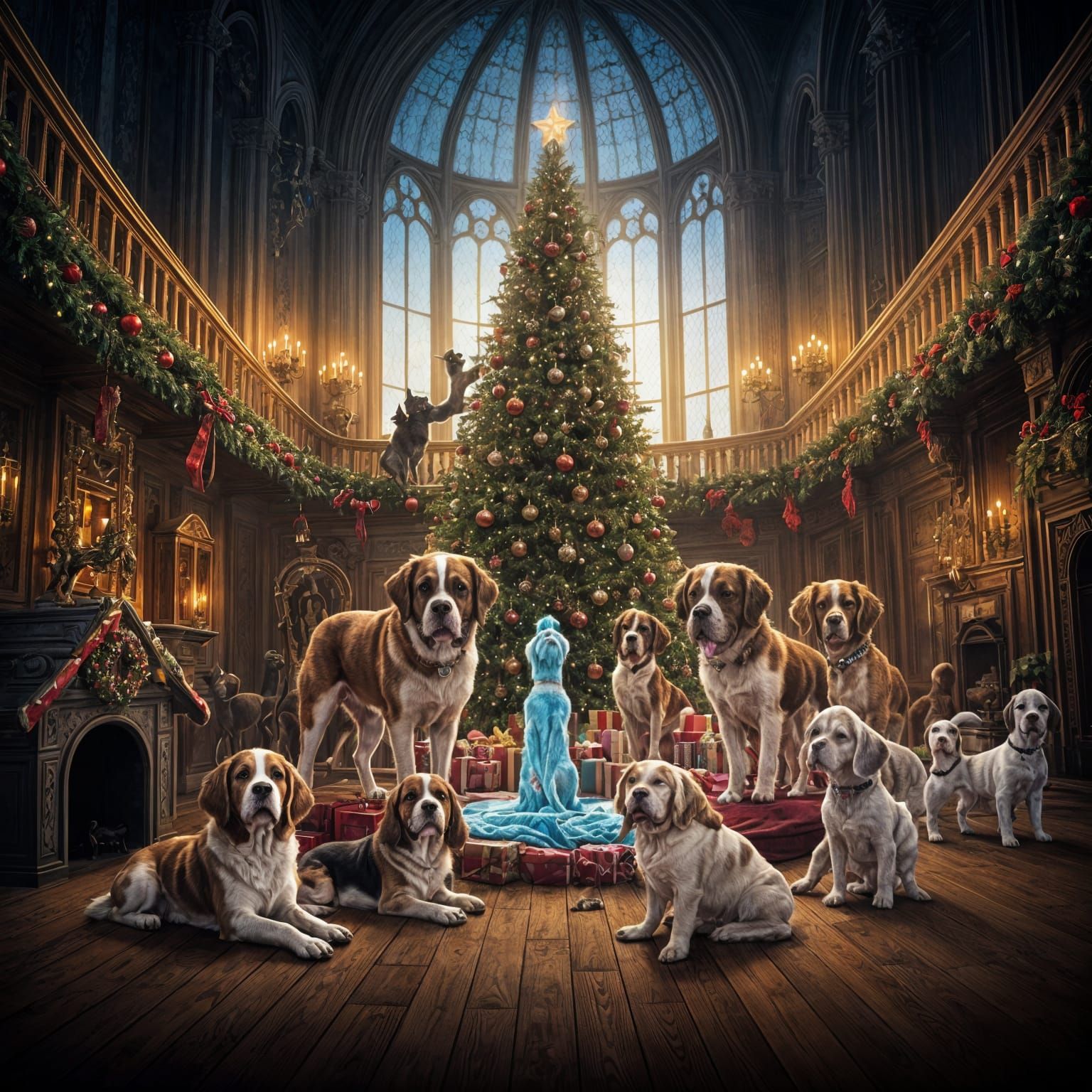 12 Dogs of Christmas in a Grand Castle