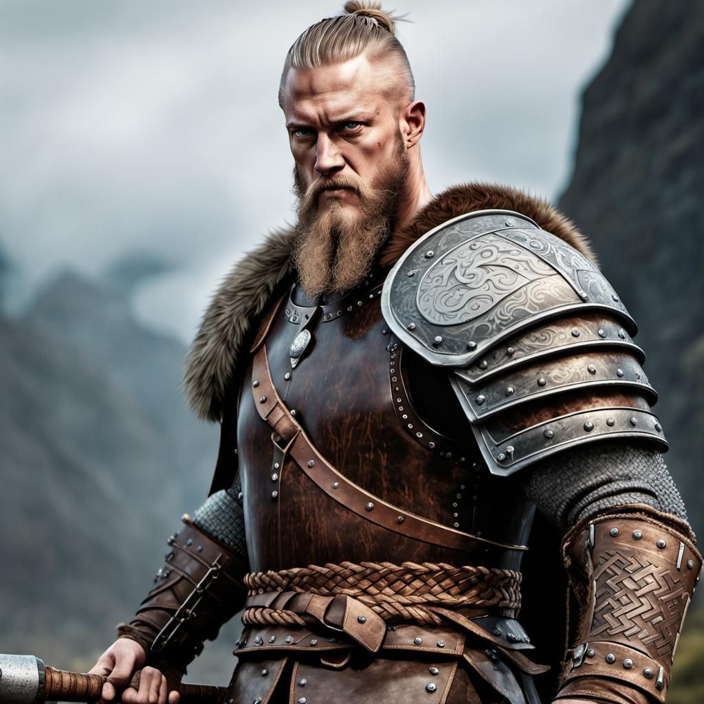 Viking King Ragnar Lothbrok in Stunning Leather Armor