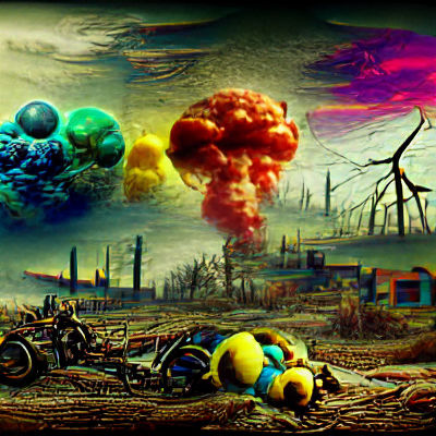 Post-Apocalyptic Cityscape in a Futuristic Dystopian Aesthet...