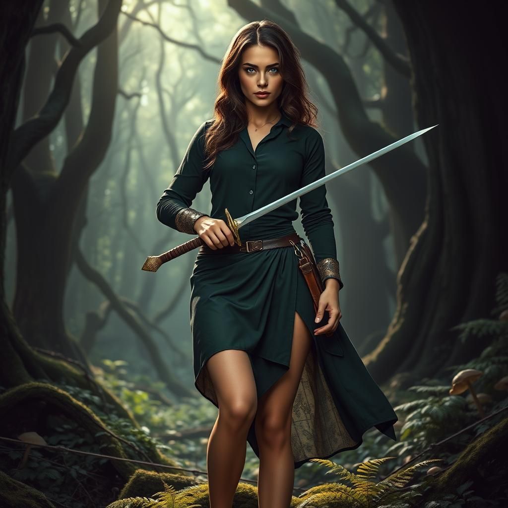 Elegant Forest Archer in Stealthy Attire