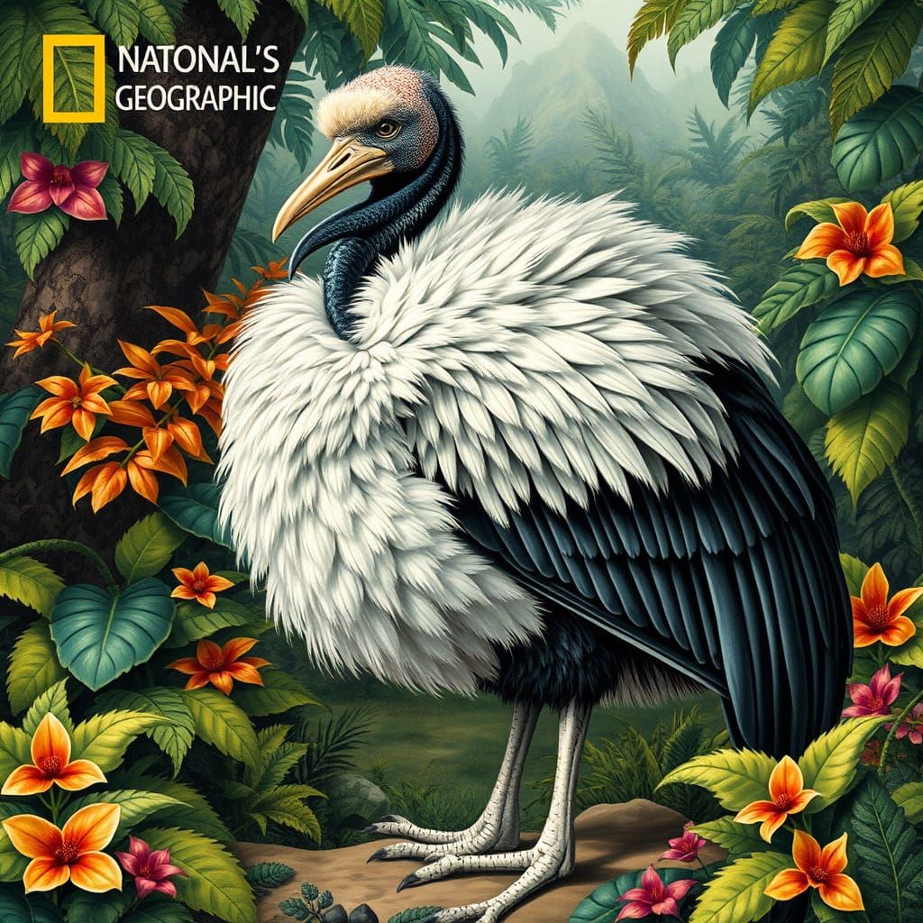 Dodo Bird in a Lush Jungle, National Geographic Style