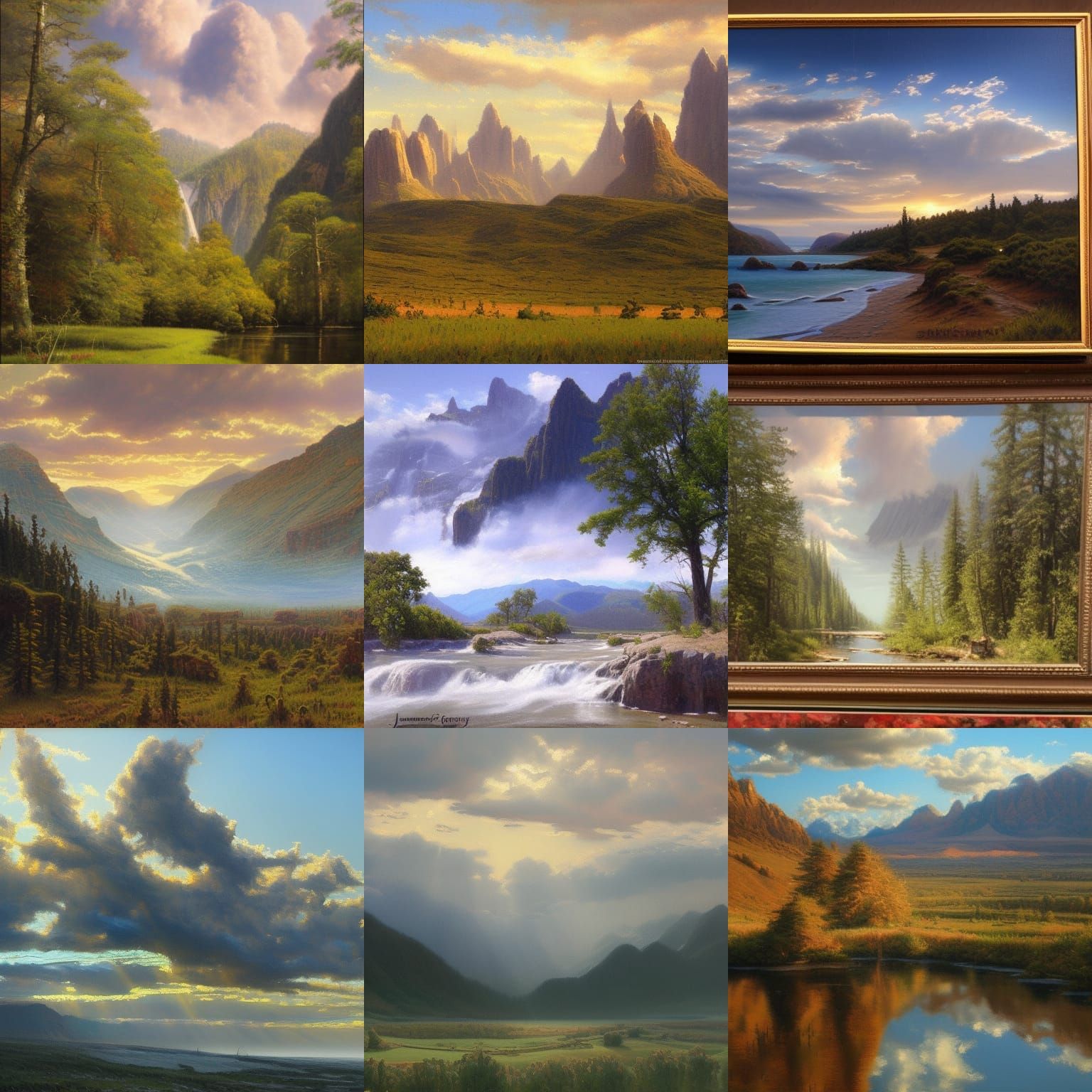 Serene Landscape in a Classical Oil Painting Style