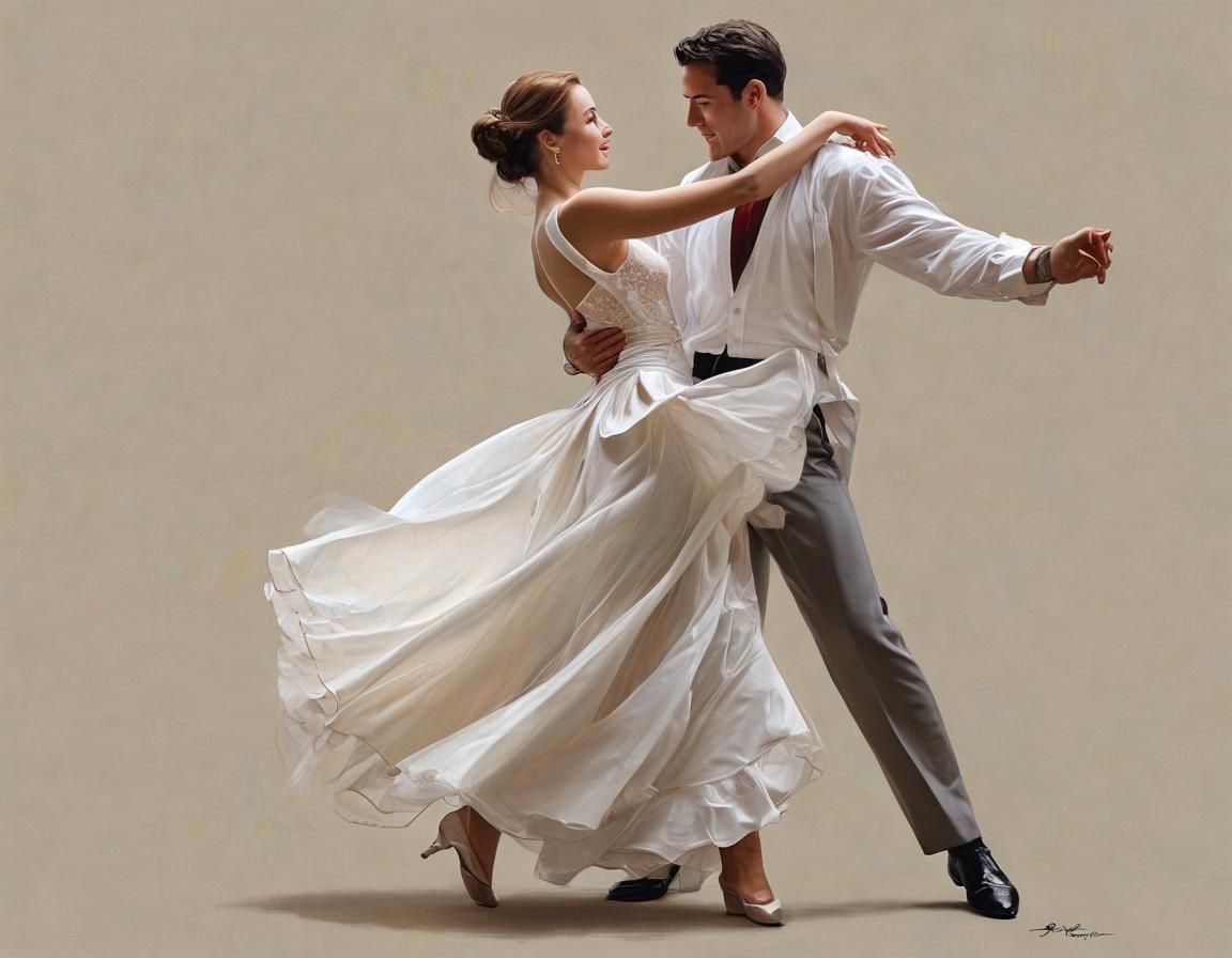 Elegant Dance of the Ages in Hyper-Realistic Style