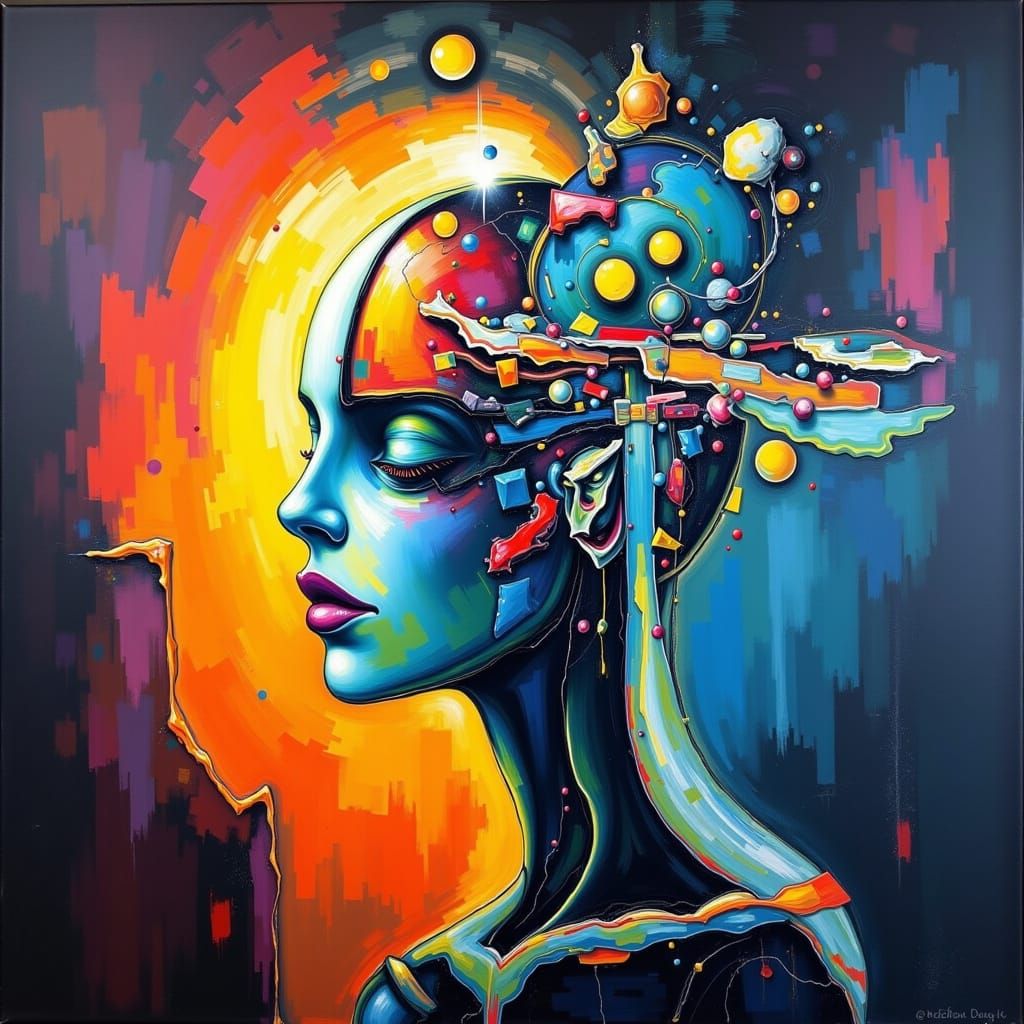 Dimensional Migraine in Modern Abstract Surrealism