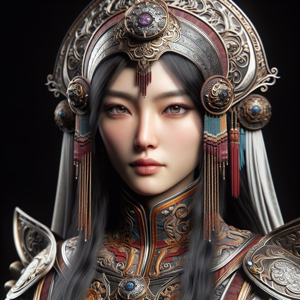 Ethereal Mongolian Fantasy Warrior