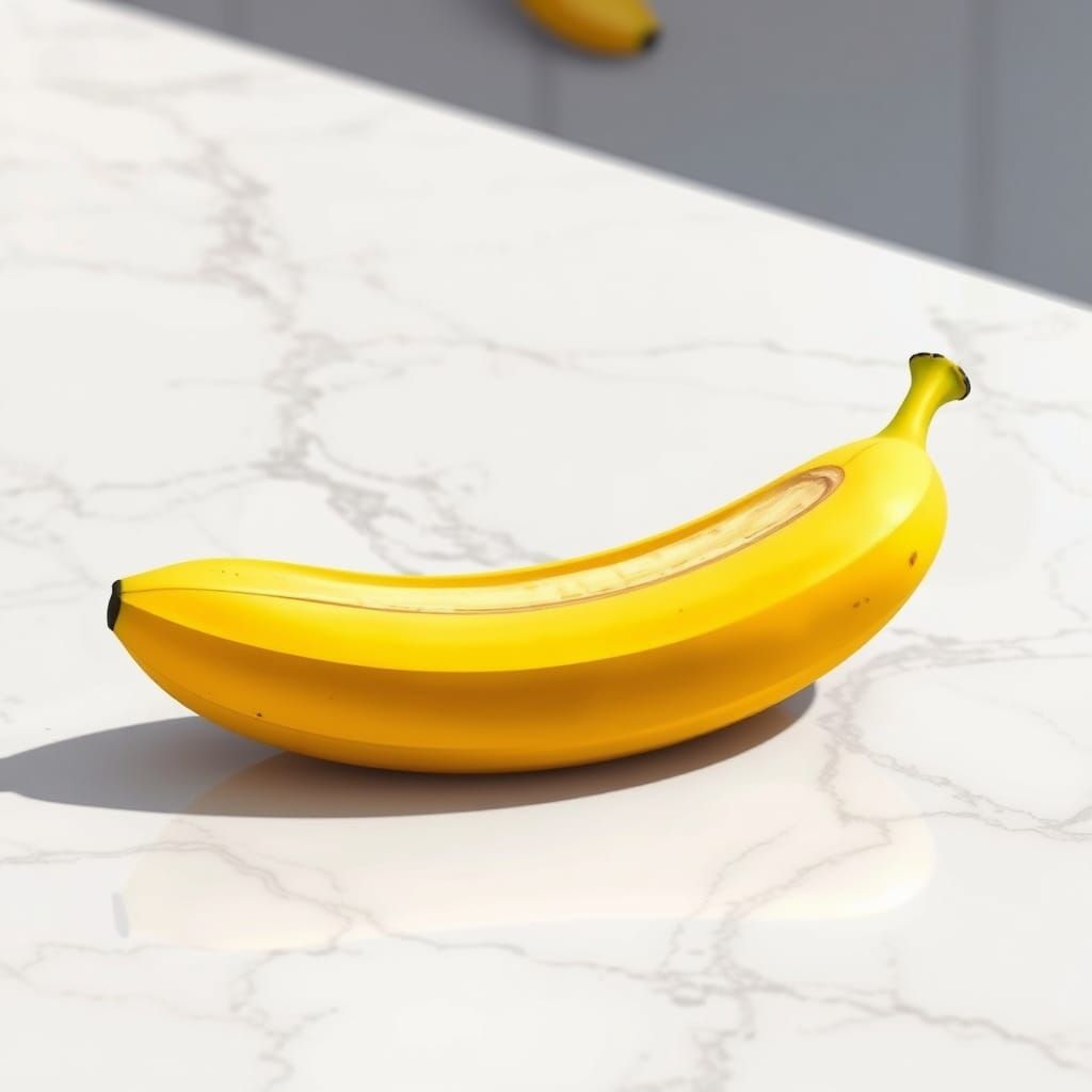 Sleek Digital Banana on Marble