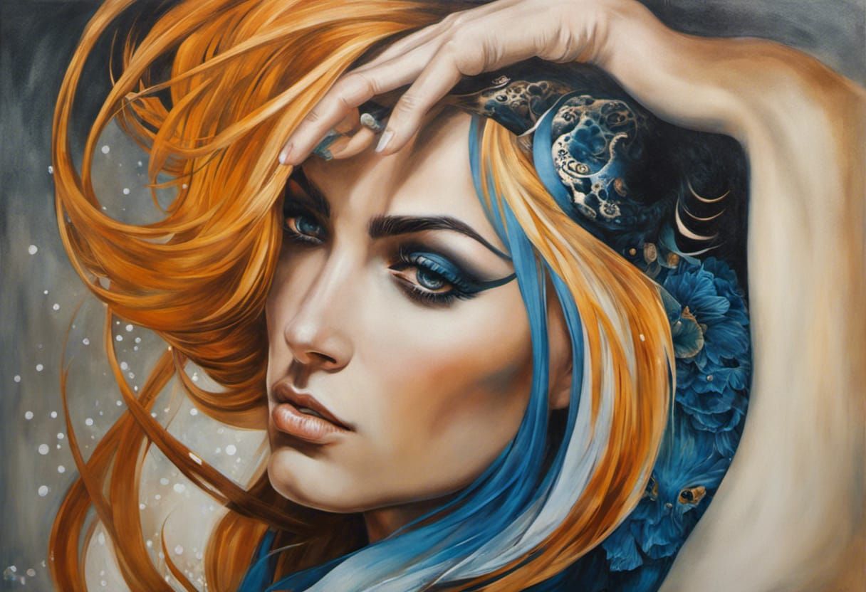 Sensual Homoerotic Portrait in Oil Painting Style of Tomaset...