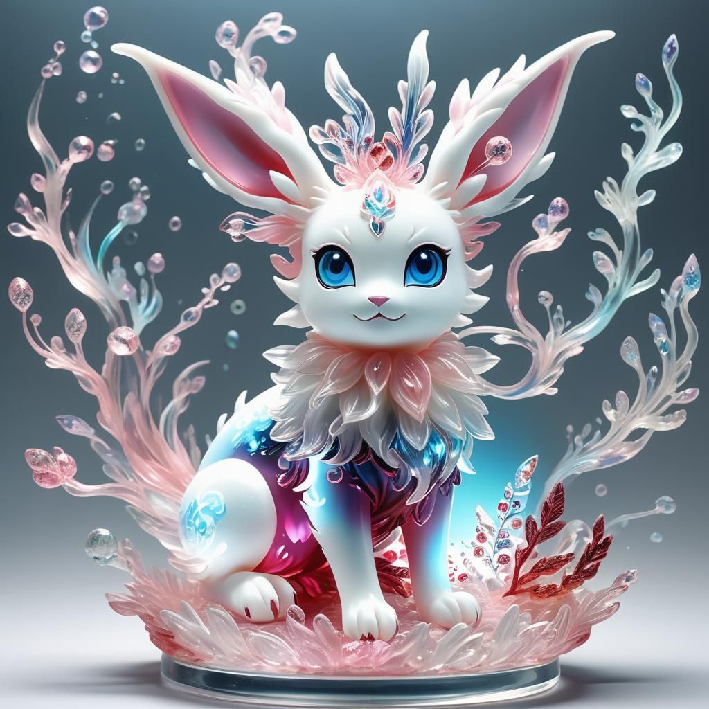 Ethereal Crystal Sylveon Shines with Radiant Beauty