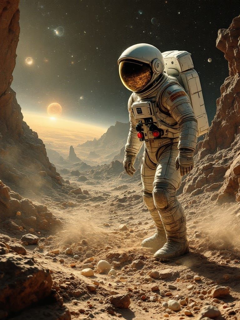 Ambernaut with Everyday Objects in Empire Glass at Rosy Dawn