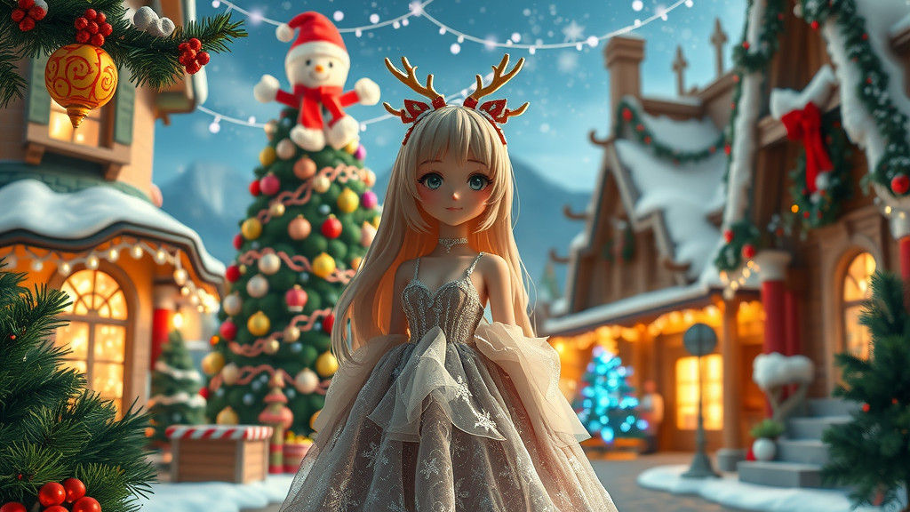 Whimsical Christmas Fairyland in Kawaii Style