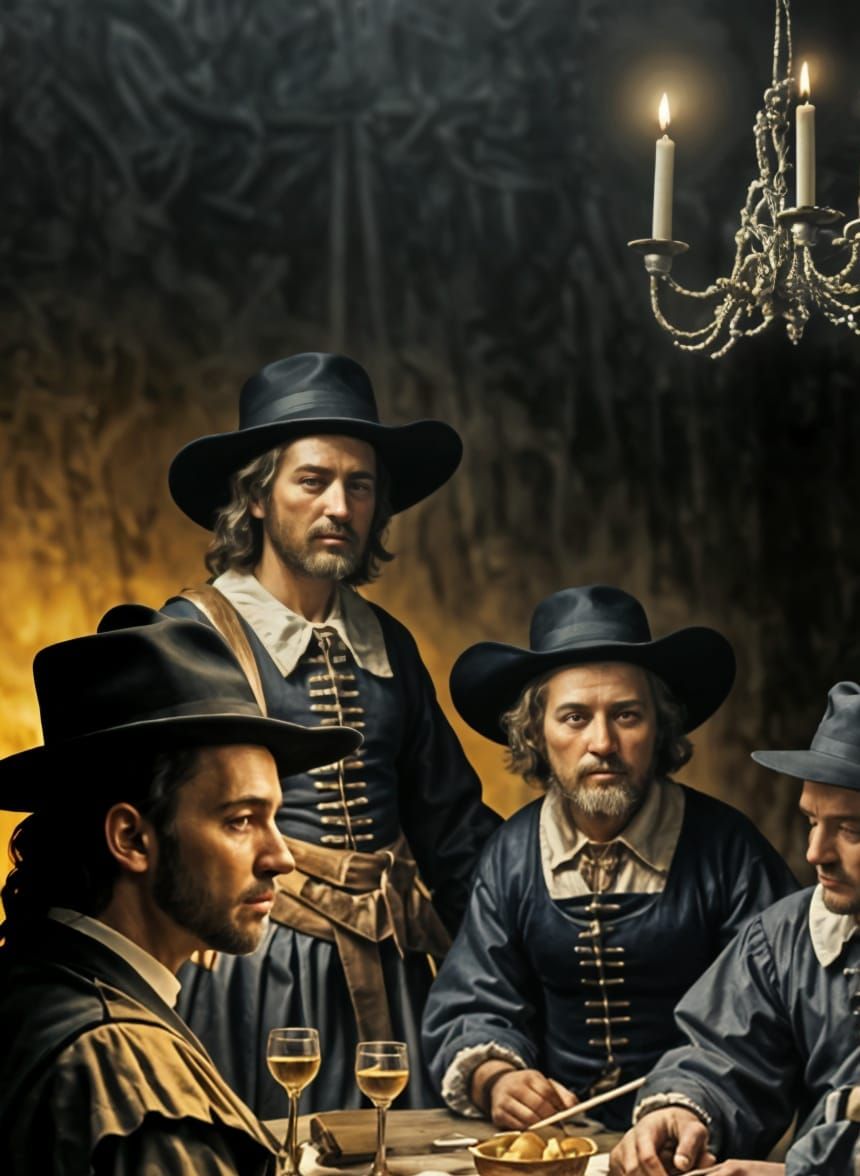 Modern Night Watch in Rembrandt Style