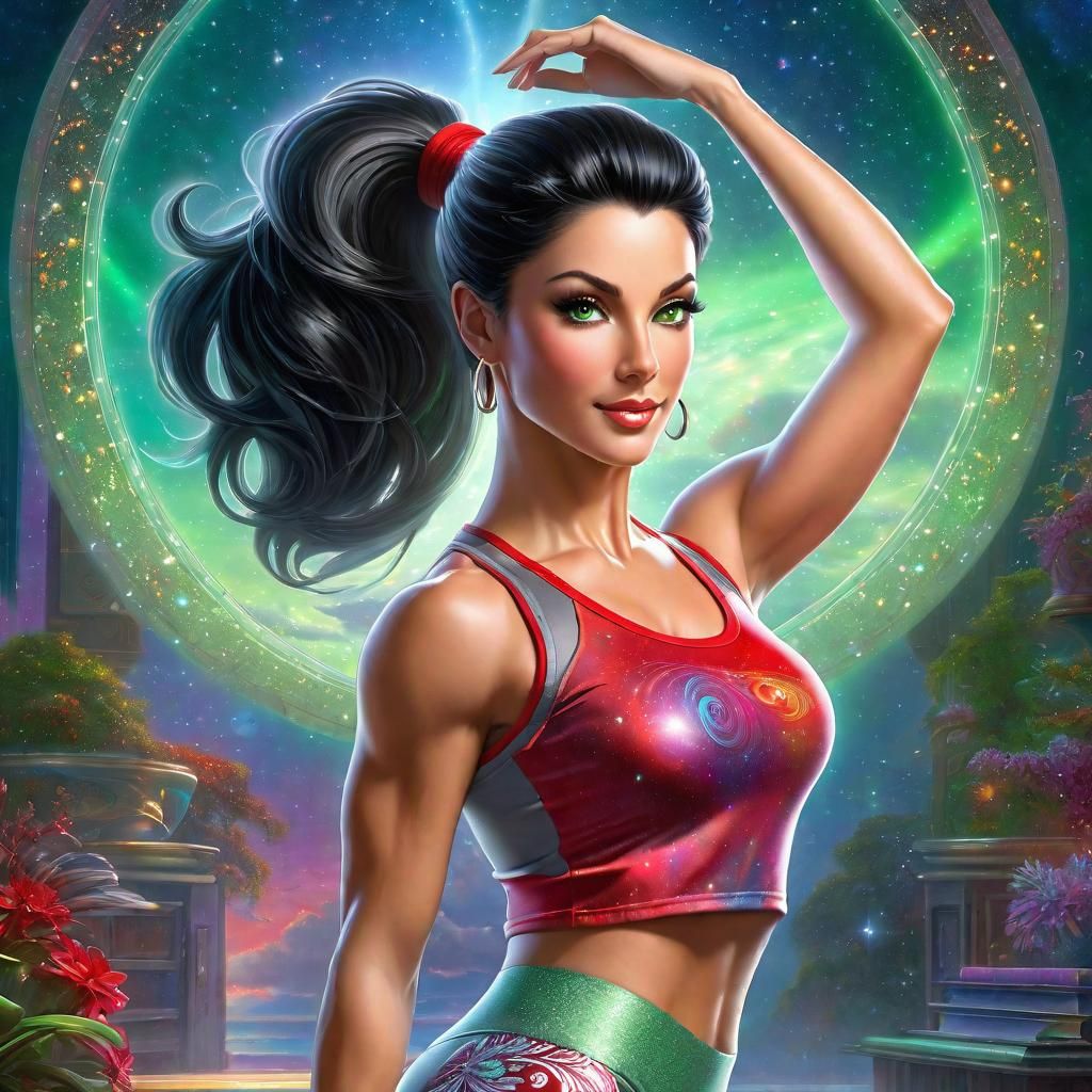 Surreal Fantasy Dance Instructor in a Vibrant Studio