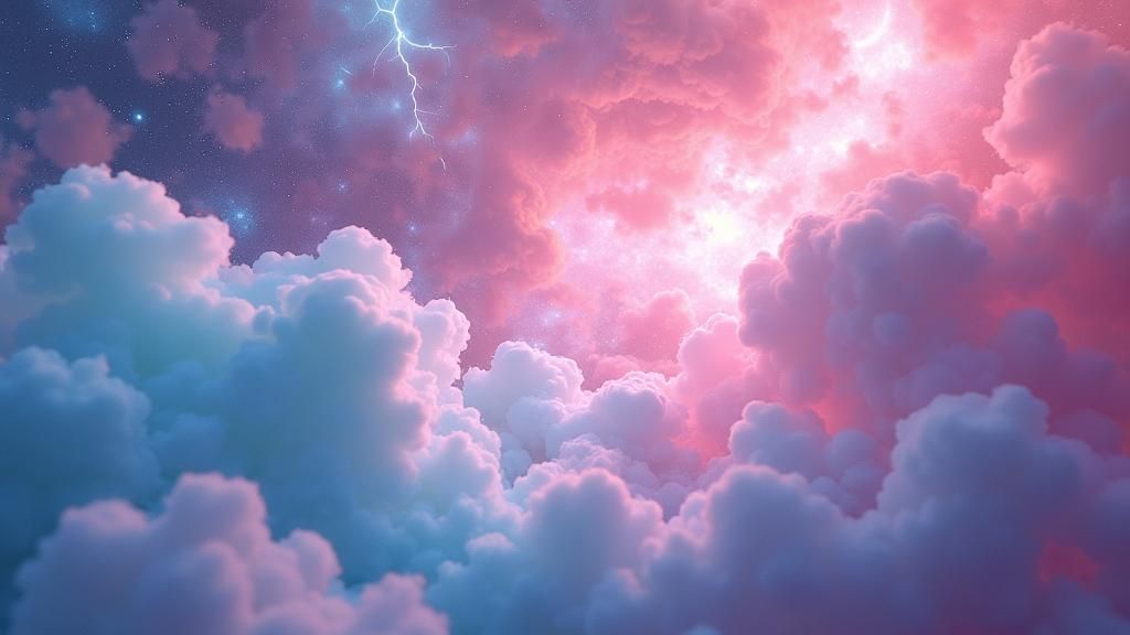 Whimsical Cotton Candy Galaxy in Pastel Hues