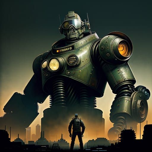 Gritty Robot Pioneer in Industrial Sci-Fi Landscape