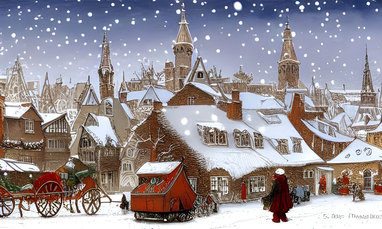 Magical Christmas Masterpiece in Hyperdetailed Snowy Wonderl...