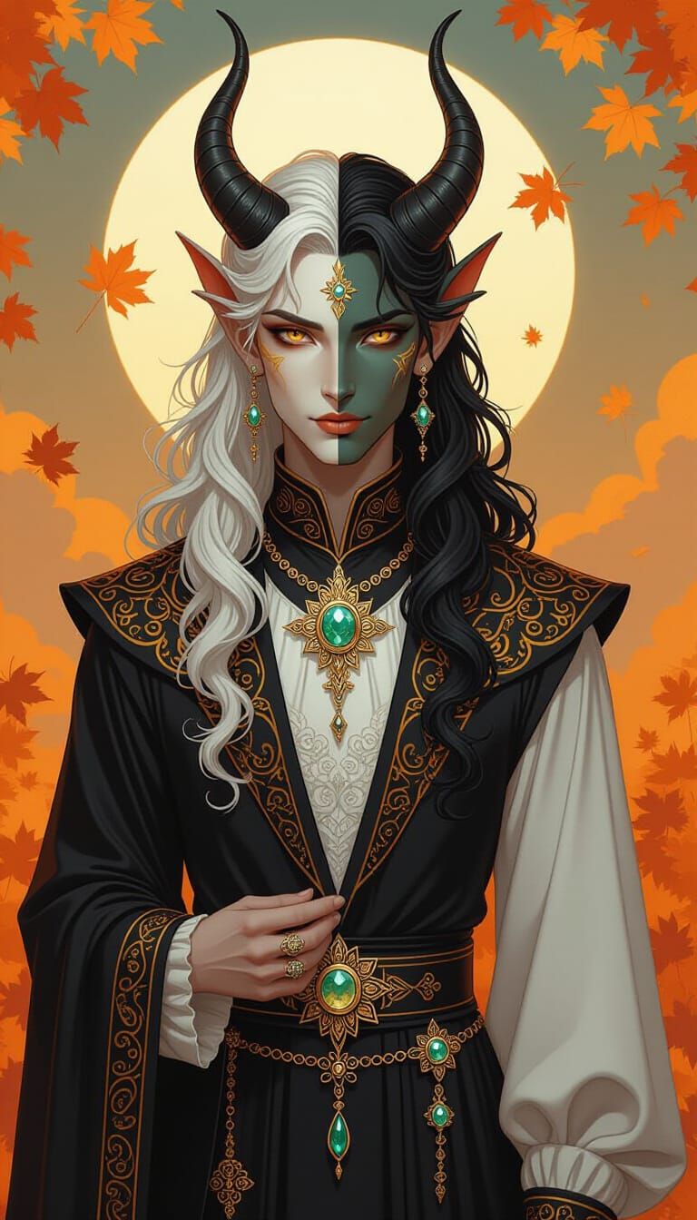 Magickal Deity-Prince at Autumnal Equinox in Surrealist Styl...