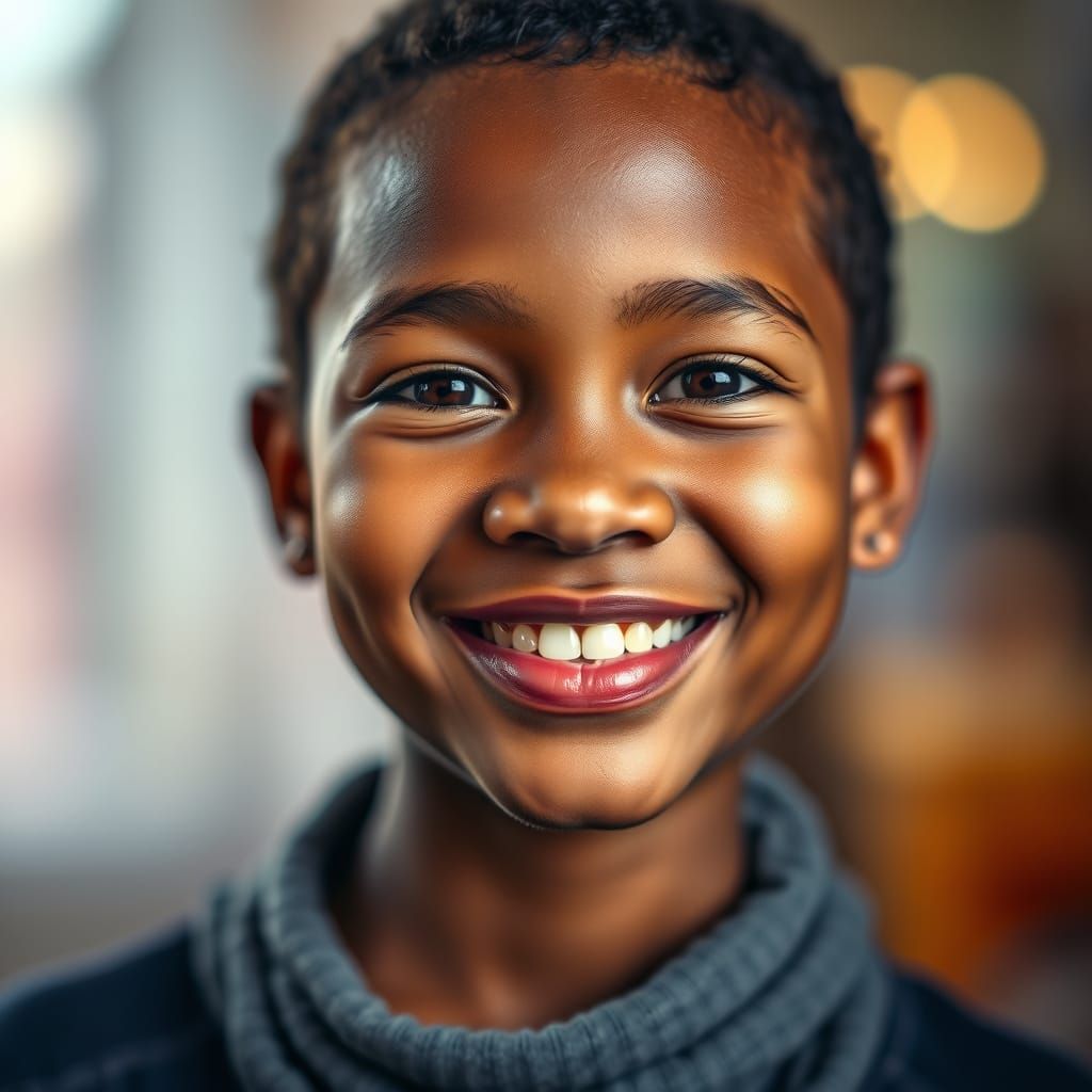 Radiant Youth: A Vibrant Close-Up Portrait