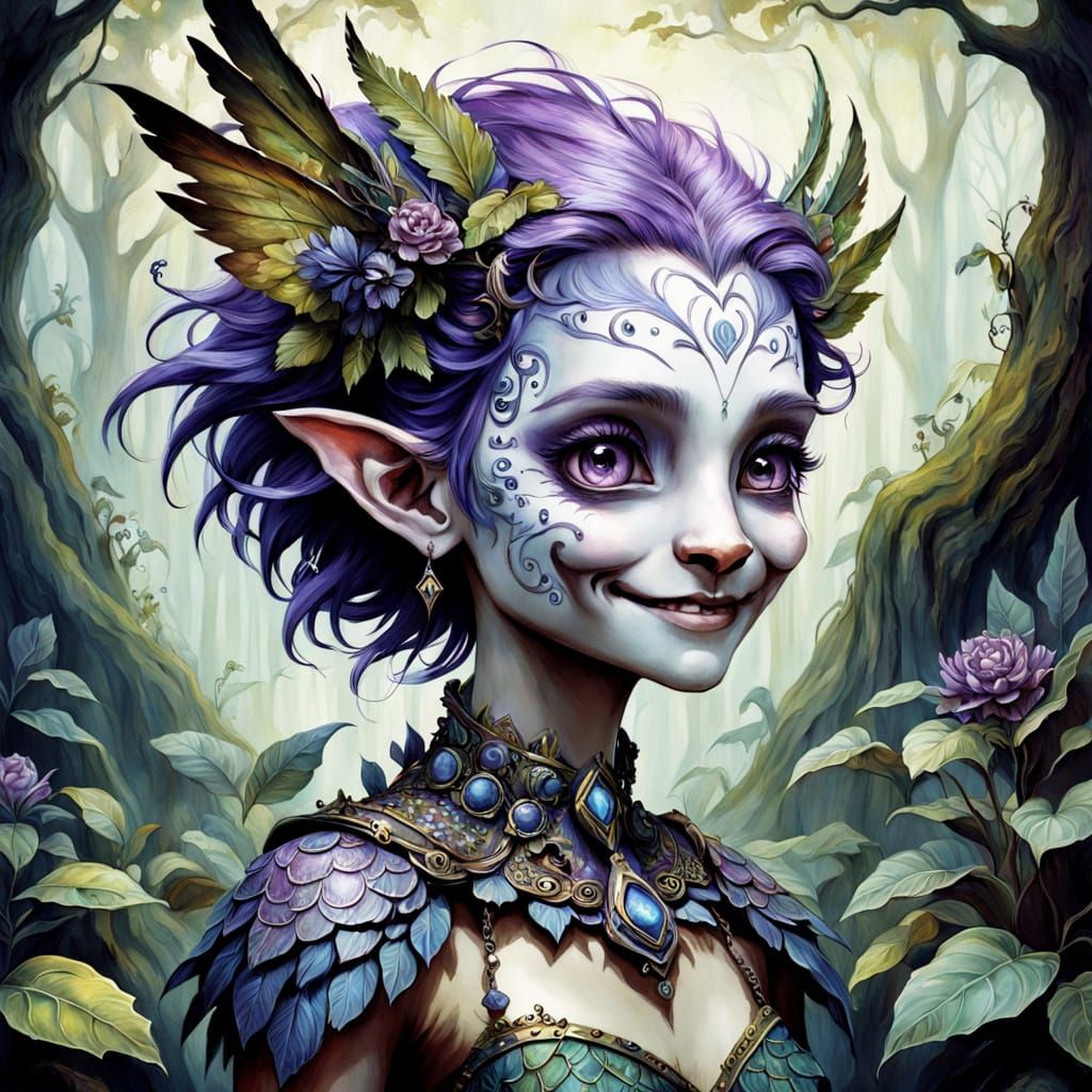 Elegant Elven Gypsy-Punk Goddess with Fau-Hawk and Vitiligo ...